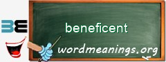 WordMeaning blackboard for beneficent